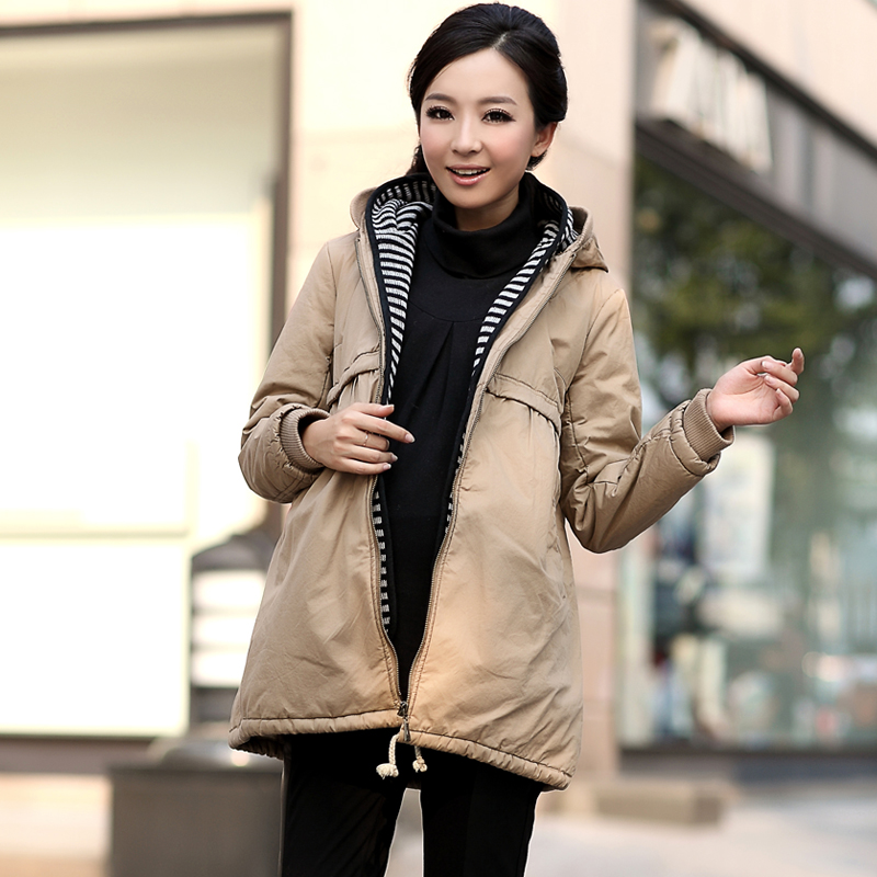 Maternity clothing winter thickening 100% cotton yarn patchwork maternity wadded jacket cotton-padded jacket