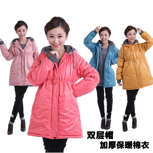 Maternity clothing winter thickening wadded jacket maternity clothing winter wadded jacket outerwear slim maternity