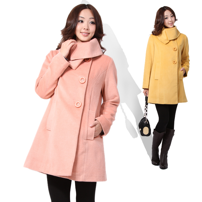 Maternity clothing winter turtleneck wool coat maternity overcoat maternity outerwear