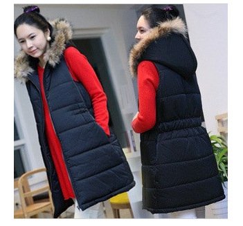 Maternity clothing winter vest cotton-padded jacket fashion wool with a hood maternity wadded jacket glossy maternity thickening