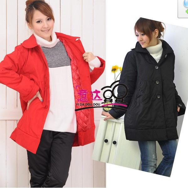 Maternity clothing with a hood cotton-padded wadded jacket red maternity wadded jacket autumn new arrival outerwear 3811