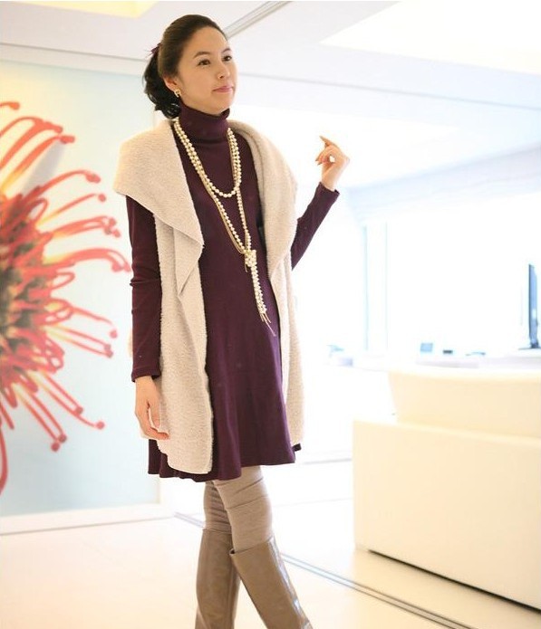 Maternity clothing women fashion upperwear outerwear thick long design vest velvet rack