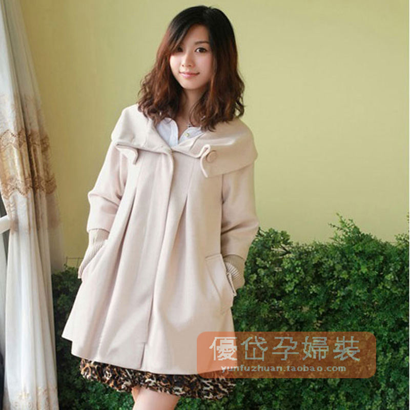 Maternity clothing woolen maternity clothing winter top fashion maternity clothing casual outerwear wadded jacket trench thick