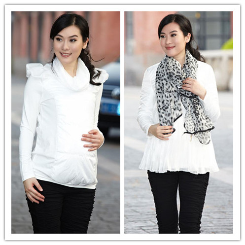Maternity cotton-padded jacket autumn and winter thickening cotton clothes long-sleeve outerwear white thin down autumn and