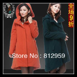 Maternity cotton-padded jacket autumn and winter thickening plus size medium-long 100% cotton down coat