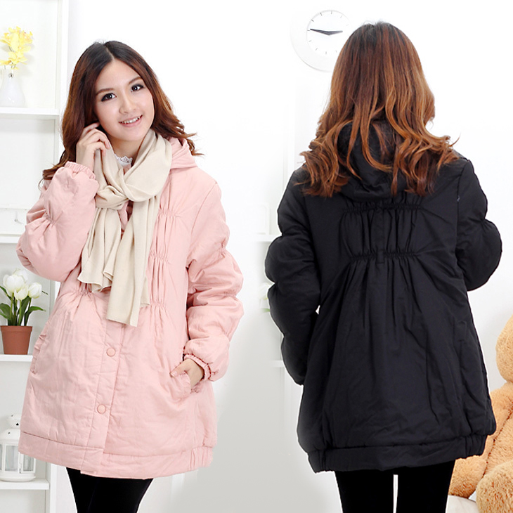 Maternity cotton-padded jacket fashion maternity clothing winter puff sleeve thickening thermal outerwear 105