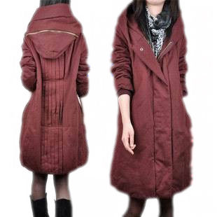 Maternity cotton-padded jacket women's loose plus size long design hooded winter maternity wadded jacket cotton overcoat