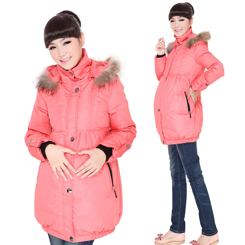 Maternity down coat medium-long thickening plus size female wadded jacket maternity clothing winter outerwear