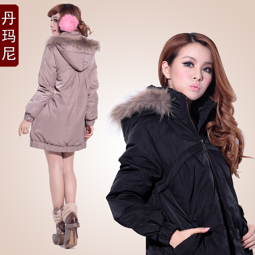 Maternity down coat medium-long winter outerwear top maternity clothing down coat thickening plus size