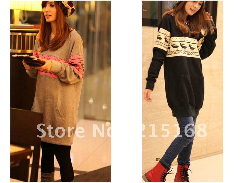 Maternity dress autumn outfit new fashion design set of huge code guard coat upset fleeces leisure large size coat