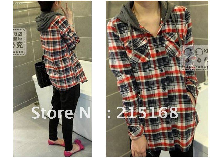 Maternity dress autumn outfit new lattice fashion leisure pregnant women shirt loose large size pregnant women shirt jacket