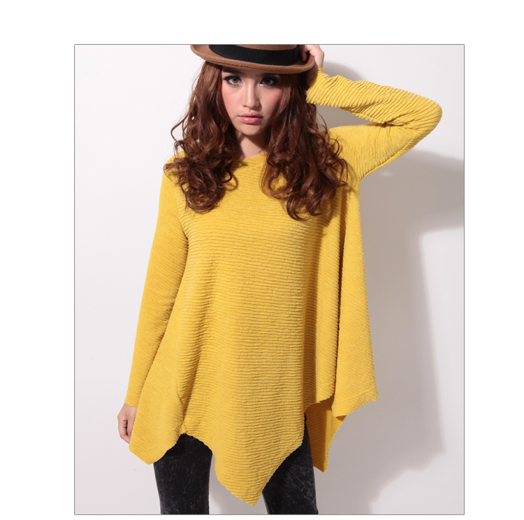 Maternity dress fashion personality irregular maternity t-shirt long-sleeve solid color a-line skirt