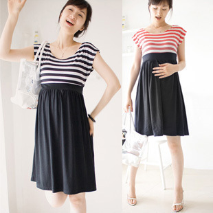 Maternity dress maternity clothing summer fashion maternity one-piece dress stripe skirt