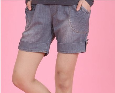 Maternity jeans shorts belly pants maternity capris shorts summer adjustable 4