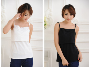Maternity long johns nursing clothing clothes maternity sleepwear 100% cotton spaghetti strap vest nursing clothing maternity