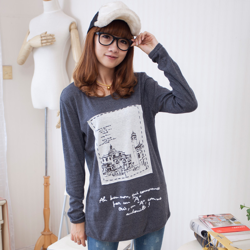 Maternity long-sleeve T-shirt fashion maternity long-sleeve top autumn maternity long-sleeve basic shirt