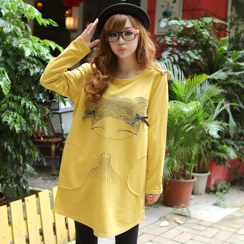 Maternity long-sleeve T-shirt loose fashion maternity clothing autumn top long design maternity long-sleeve T-shirt