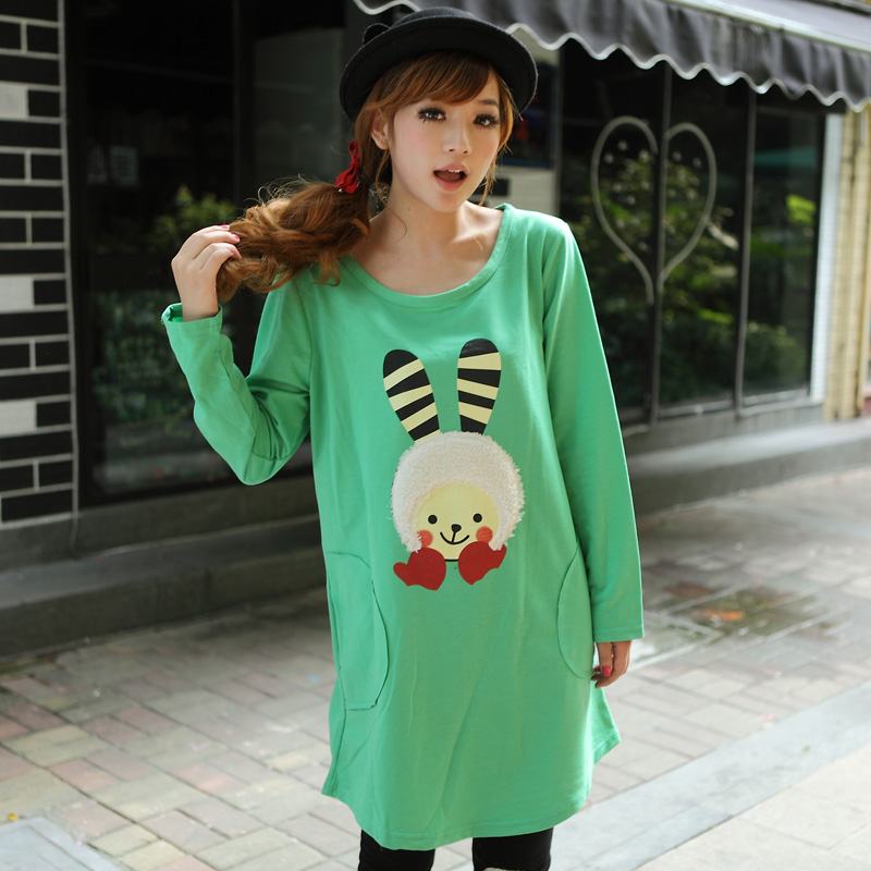 Maternity long-sleeve T-shirt loose long design maternity long-sleeve T-shirt fashion maternity clothing autumn top