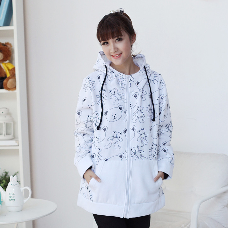 Maternity outerwear maternity clothing autumn bear all-match zipper-up sweatshirt 03