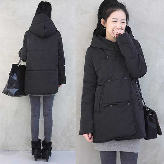 Maternity outerwear medium-long maternity cotton overcoat loose thickening maternity cotton-padded jacket wadded jacket