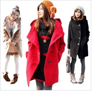 Maternity overcoat elegant turn-down collar wool coat woolen outerwear winter outerwear