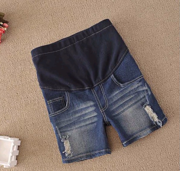 Maternity pants summer denim shorts hole fashion summer paragraph single-shorts 3303