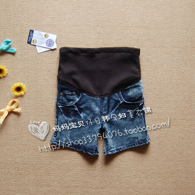 Maternity pants water wash jeans maternity shorts hole jeans
