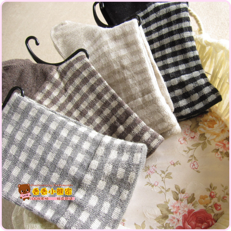 Maternity plaid socks right angle 100% vintage cotton socks women's short socks