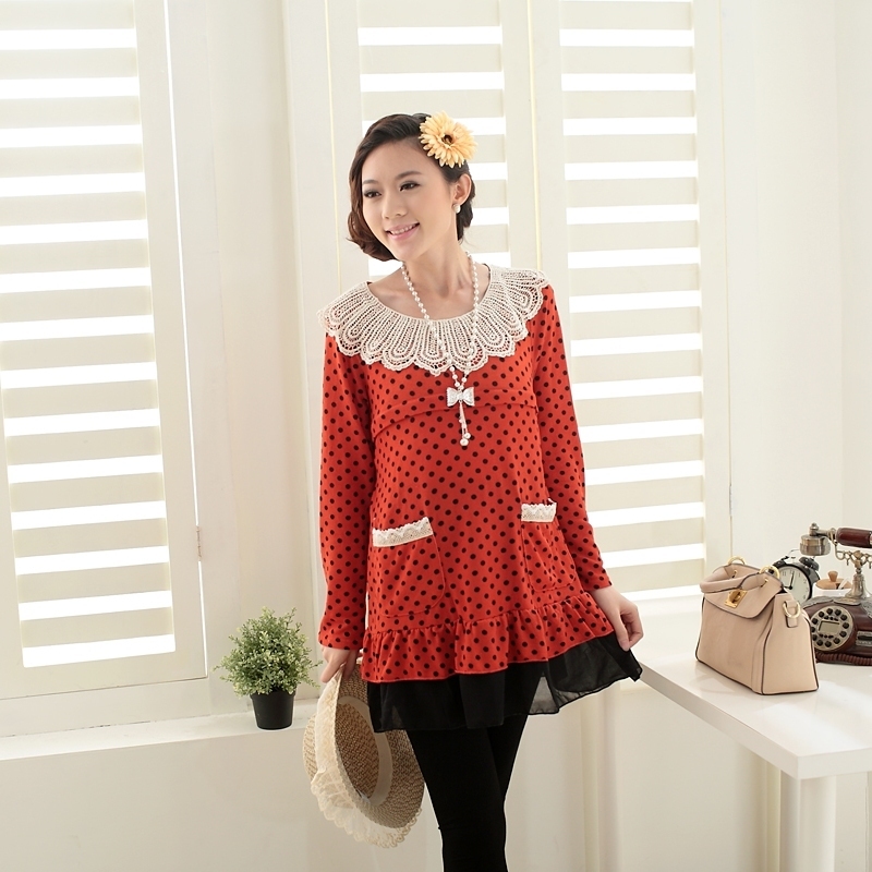 Maternity spring top maternity dress maternity nursing clothing fashion clothing bust skirt