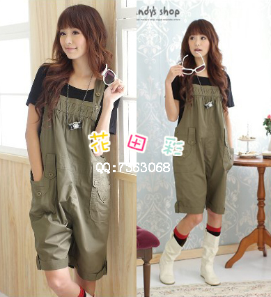 Maternity summer 2013 maternity pants summer casual cute 100% cotton shorts maternity bib pants