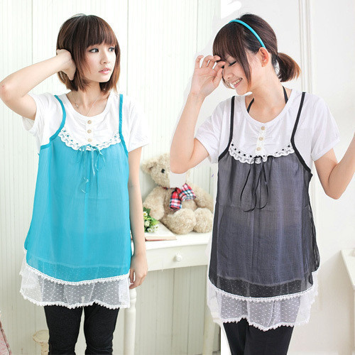 Maternity summer elegant chiffon maternity short-sleeve T-shirt maternity top