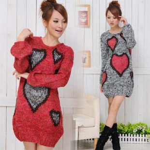 Maternity sweater o-neck lantern sleeve love long design maternity sweater hl918
