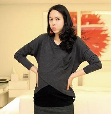 Maternity t-shirt fashion faux two piece long-sleeve maternity clothing nursing loading milk clothing plus size maternity autumn