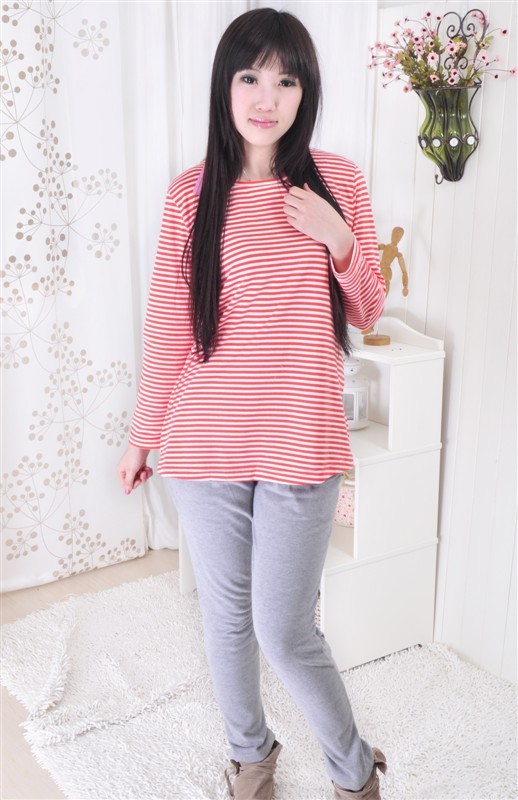 Maternity t-shirt maternity autumn maternity clothing maternity top maternity basic shirt stripe