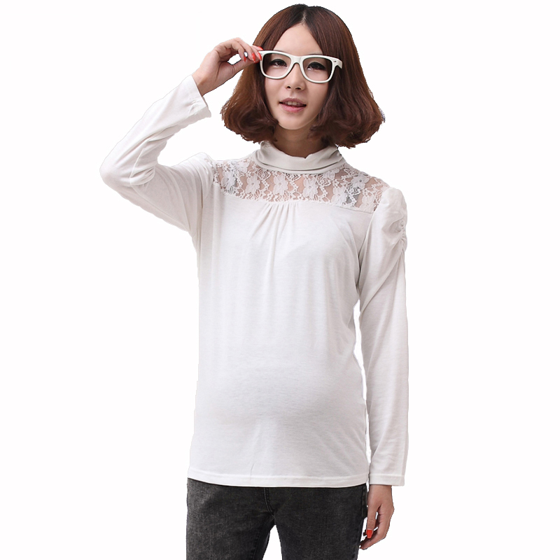 Maternity top maternity basic shirt maternity clothing autumn maternity lace 12600
