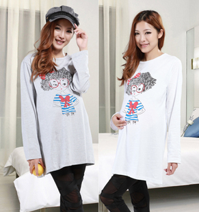 Maternity top spring long-sleeve fashion maternity basic shirt long-sleeve T-shirt maternity clothing Maternity tops