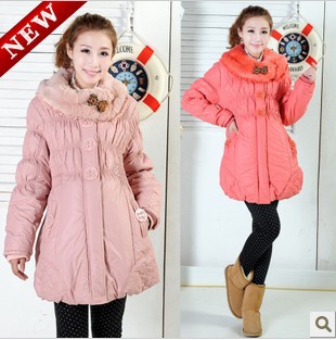 Maternity wadded jacket  down coat winter thickening  clothing winter thermal outerwear  medium-long free shipping
