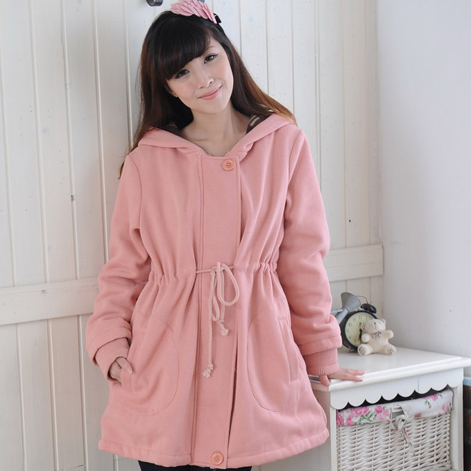 Maternity wadded jacket fleece with a hood thermal overcoat maternity clothing outerwear cotton-padded jacket