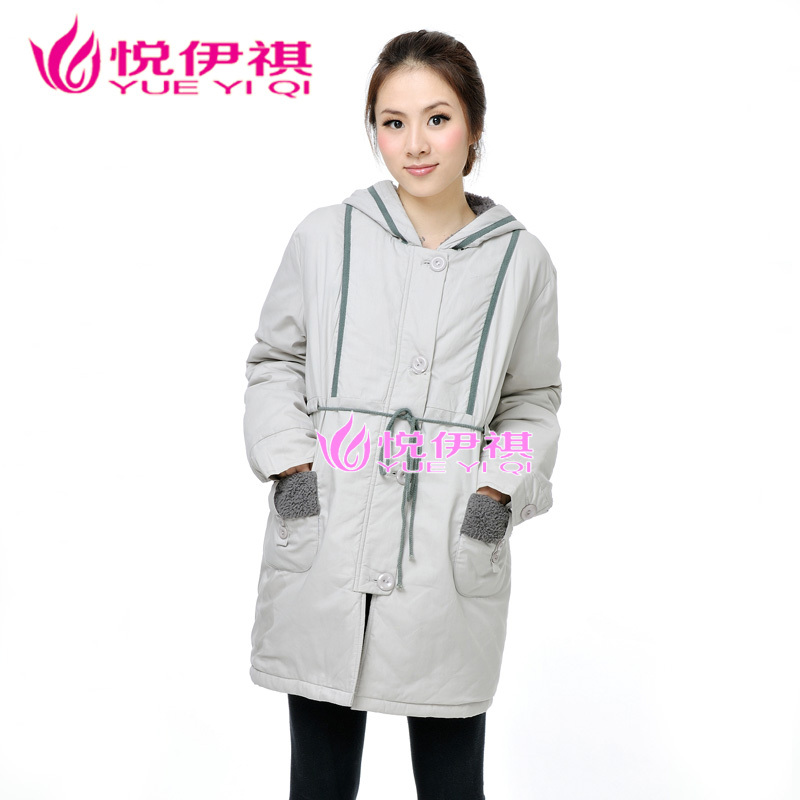 Maternity wadded jacket maternity clothing winter set wadded jacket hooded plus size trench thickening maternity cotton-padded