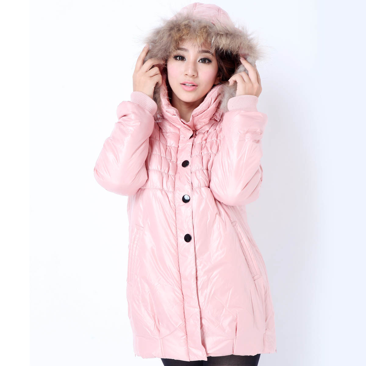 Maternity wadded jacket maternity clothing winter thickening fashion long-sleeve hooded cotton-padded jacket