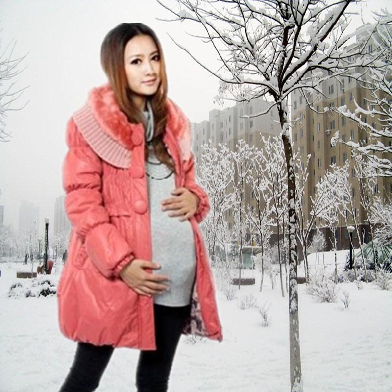 Maternity wadded jacket noble fur collar maternity clothing winter maternity cotton-padded jacket thickening plus size thermal