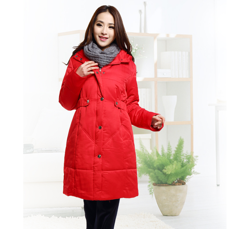 Maternity wadded jacket outerwear plus size maternity winter top maternity cotton-padded jacket long design three-color a307