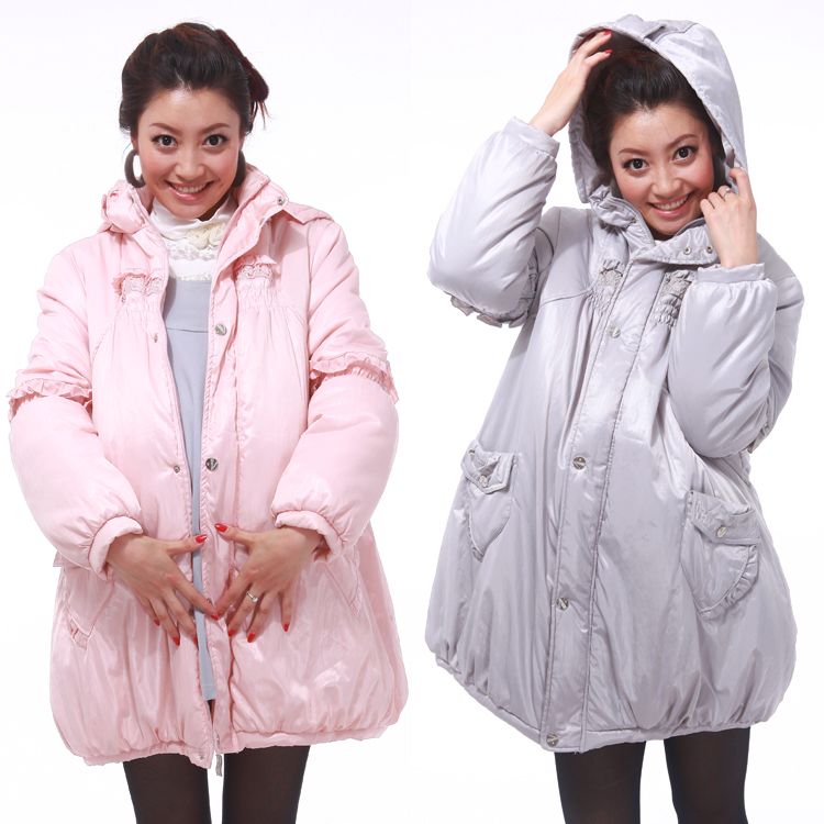 Maternity wadded jacket plus size thickening maternity clothing winter outerwear cotton-padded jacket medium-long