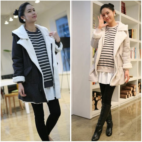 Maternity wadded jacket spring and autumn maternity clothing thin cotton-padded jacket outerwear solid color formal fashion with
