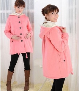 Maternity winter moisture pink maternity outerwear plus velvet thickening maternity wadded jacket maternity cotton-padded jacket