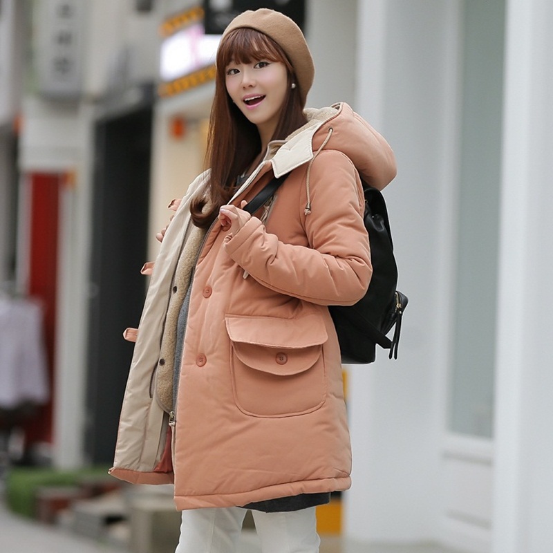 Maternity winter outerwear wadded jacket double layer maternity wadded jacket thickening maternity cotton-padded jacket