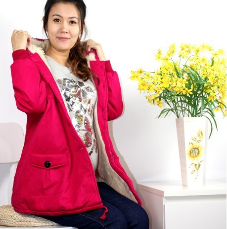 Maternity winter outerwear wadded jacket maternity cotton-padded jacket thickening maternity clothing velvet top fashion