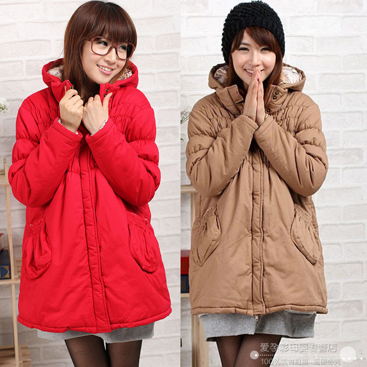 Maternity winter  thermal cotton-padded jacket winter  thickening outerwear fashion  wadded jacket free shipping