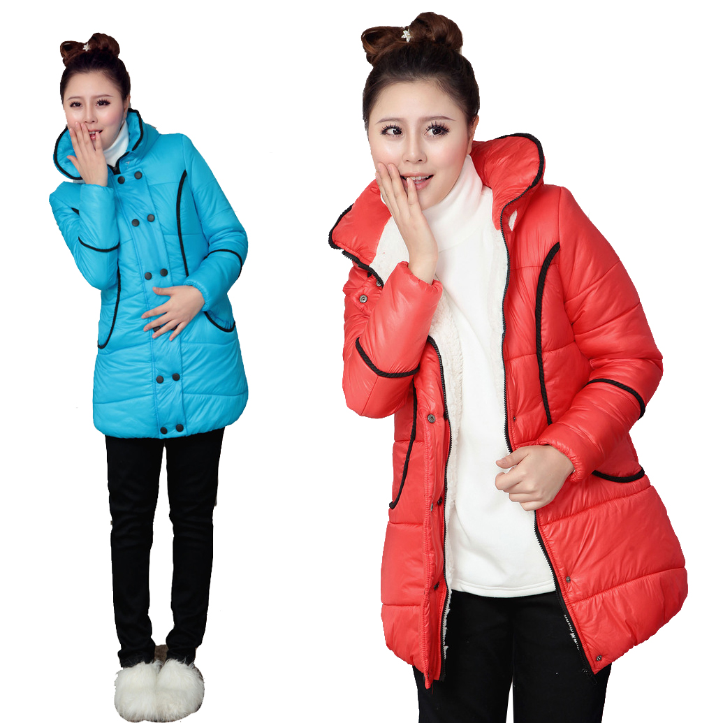 Maternity winter thick  wadded jacket plus velvet thickening  cotton-padded jacket  thermal free shipping