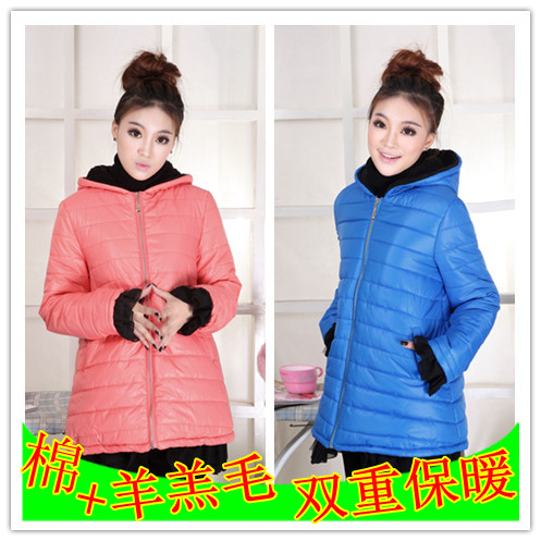 Maternity winter thickening outerwear maternity wadded jacket overcoat winter thermal cotton-padded jacket berber fleece